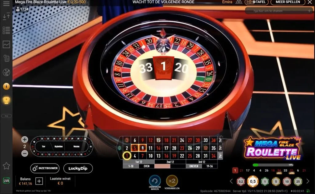 Mega Fire Blaze Roulette is a remarkable game show by Playtech that combines real dealer interaction